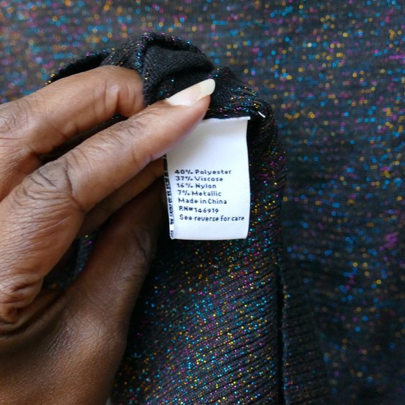 NWT Nine West Multi Sparkle Metallic Sweater - Picture 8 of 9